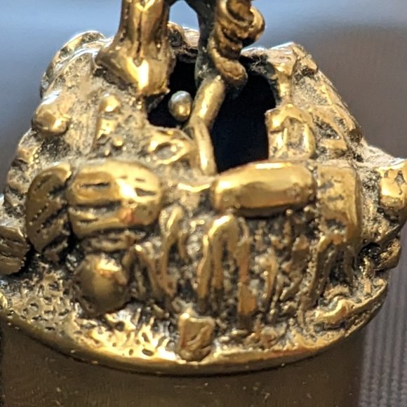 Artisan Handcrafted VTG Daniel Riccio 1984 Bronze Bears Bell. Calling collectors - Picture 4 of 16